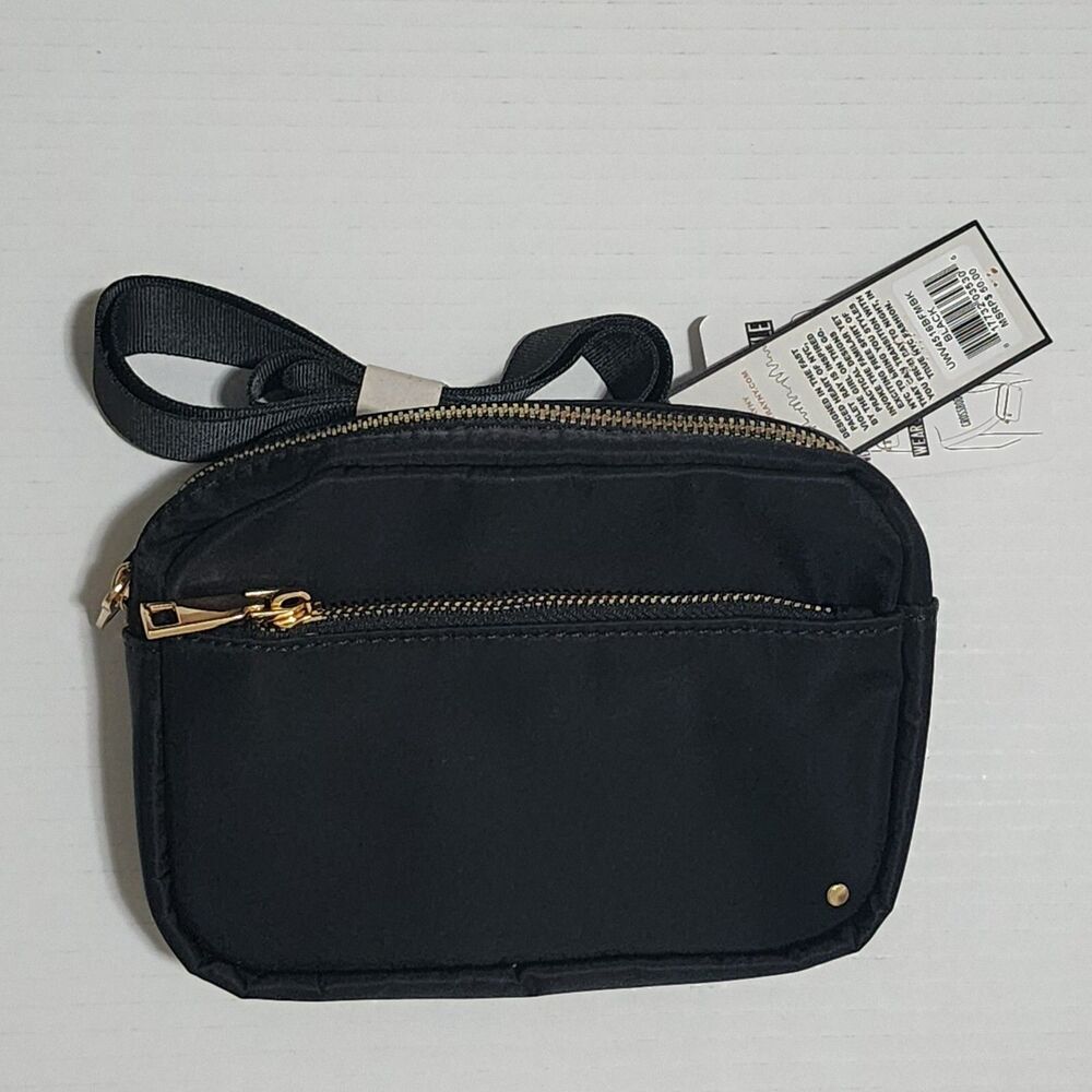 NWT Violet Ray NY Black Belt/Shoulder/Sling/Crossbody Convertible Pouch Bag